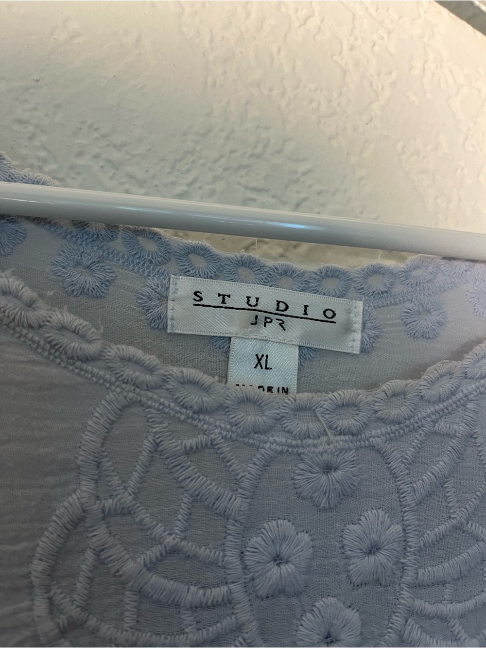 Studio JPR Light Blue Embroidered Women's Blouse - XL